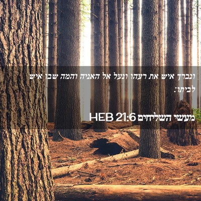 Picture 02 - מעשי השליחים 21:6 HEB - ונברך איש את רעהו ונעל אל - Bible Verse Picture