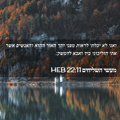 Picture 02 - מעשי השליחים 22:11 HEB - ואני לא יכלתי לראות מפני - Bible Verse Picture
