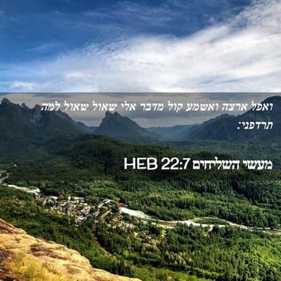 Picture 02 - מעשי השליחים 22:7 HEB - ואפל ארצה ואשמע קול מדבר - Bible Verse Picture
