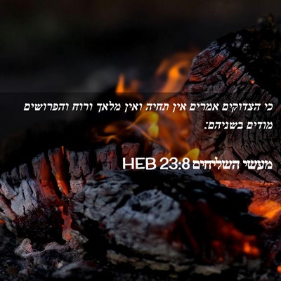 Picture 02 - מעשי השליחים 23:8 HEB - כי הצדוקים אמרים אין תחיה - Bible Verse Picture