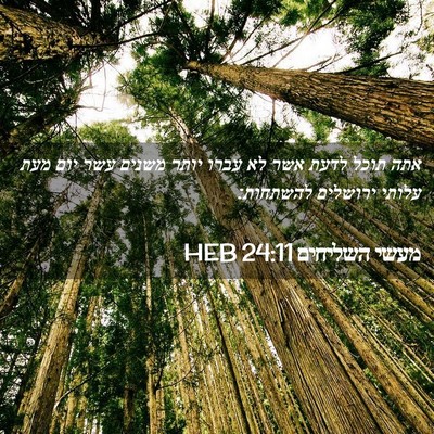 Picture 02 - מעשי השליחים 24:11 HEB - אתה תוכל לדעת אשר לא עברו - Bible Verse Picture