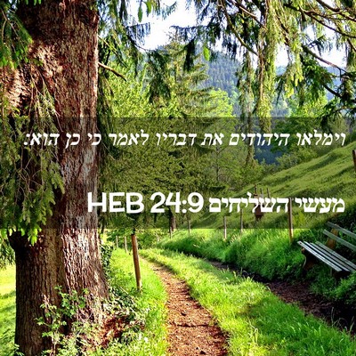 Picture 02 - מעשי השליחים 24:9 HEB - וימלאו היהודים את דבריו - Bible Verse Picture