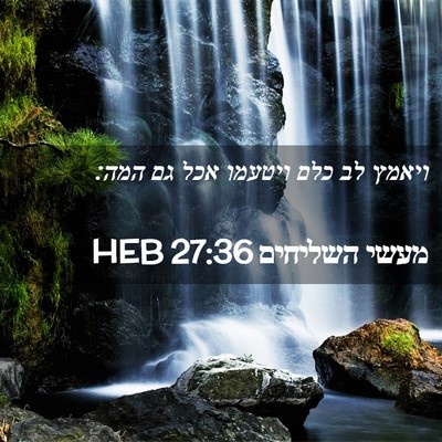 Picture 02 - מעשי השליחים 27:36 HEB - ויאמץ לב כלם ויטעמו אכל גם - Bible Verse Picture