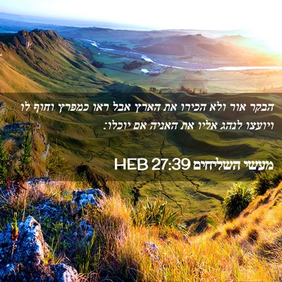 Picture 02 - מעשי השליחים 27:39 HEB - הבקר אור ולא הכירו את הארץ - Bible Verse Picture