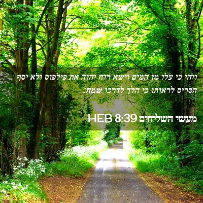 Picture 02 - מעשי השליחים 8:39 HEB - ויהי כי עלו מן המים וישא - Bible Verse Picture