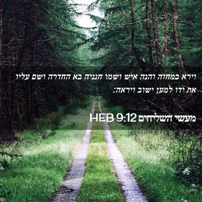 Picture 02 - מעשי השליחים 9:12 HEB - וירא במחזה והנה איש ושמו - Bible Verse Picture