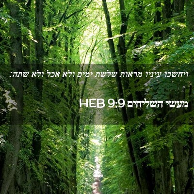 Picture 02 - מעשי השליחים 9:9 HEB - ויחשכו עיניו מראות שלשת - Bible Verse Picture