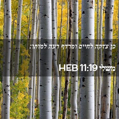 Picture 02 - משלי 11:19 HEB - כן צדקה לחיים ומרדף רעה - Bible Verse Picture
