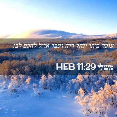 Picture 02 - משלי 11:29 HEB - עוכר ביתו ינחל רוח ועבד - Bible Verse Picture