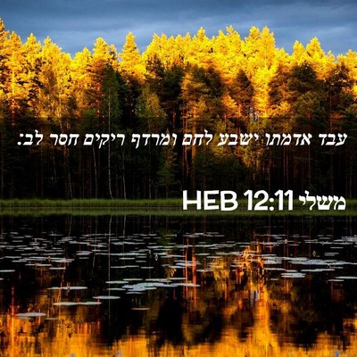Picture 02 - משלי 12:11 HEB - עבד אדמתו ישבע לחם ומרדף - Bible Verse Picture