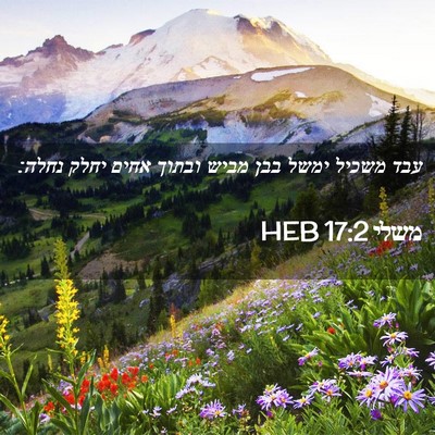 Picture 02 - משלי 17:2 HEB - עבד משכיל ימשל בבן מביש - Bible Verse Picture