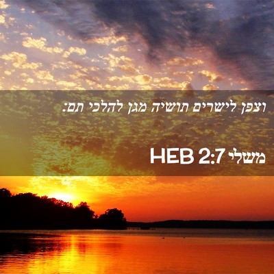 Picture 02 - משלי 2:7 HEB - וצפן לישרים תושיה מגן - Bible Verse Picture