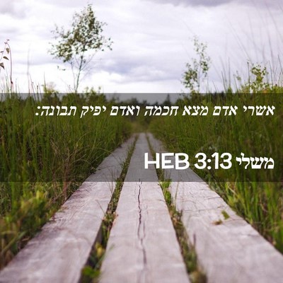 Picture 02 - משלי 3:13 HEB - אשרי אדם מצא חכמה ואדם יפיק - Bible Verse Picture