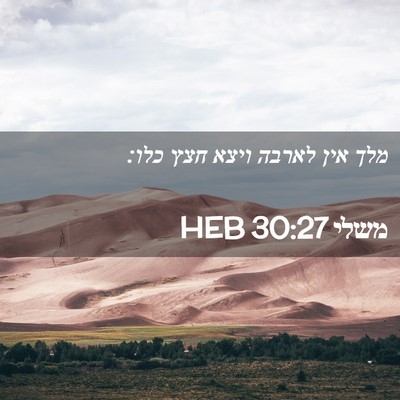 Picture 02 - משלי 30:27 HEB - מלך אין לארבה ויצא חצץ - Bible Verse Picture