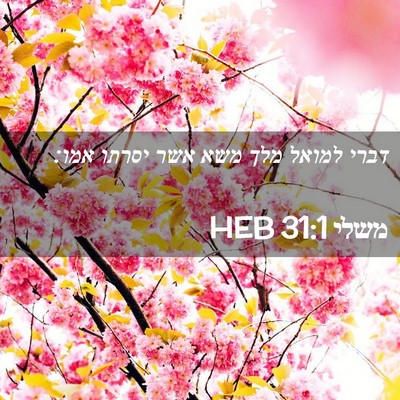 Picture 02 - משלי 31:1 HEB - דברי למואל מלך משא אשר - Bible Verse Picture