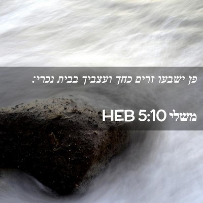 Picture 02 - משלי 5:10 HEB - פן ישבעו זרים כחך ועצביך - Bible Verse Picture