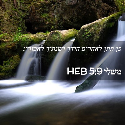 Picture 02 - משלי 5:9 HEB - פן תתן לאחרים הודך ושנתיך - Bible Verse Picture