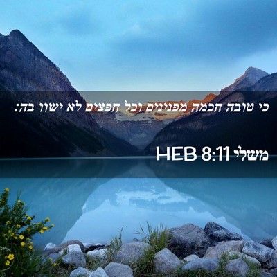 Picture 02 - משלי 8:11 HEB - כי טובה חכמה מפנינים וכל - Bible Verse Picture