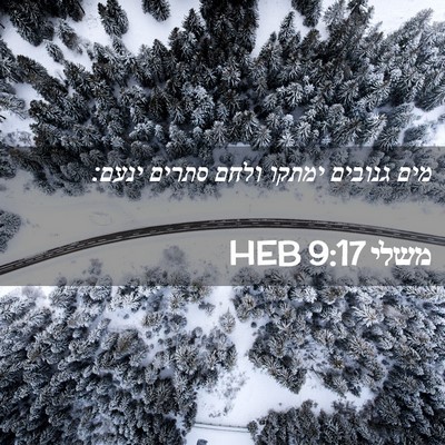 Picture 02 - משלי 9:17 HEB - מים גנובים ימתקו ולחם - Bible Verse Picture