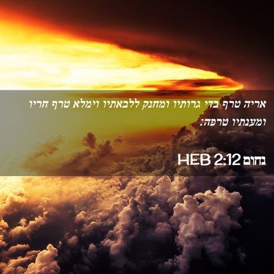 Picture 02 - נחום 2:12 HEB - אריה טרף בדי גרותיו ומחנק - Bible Verse Picture