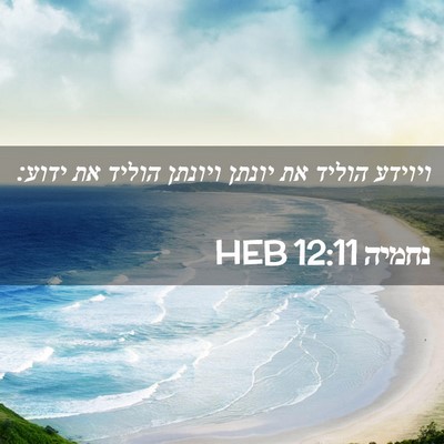 Picture 02 - נחמיה 12:11 HEB - ויוידע הוליד את יונתן - Bible Verse Picture