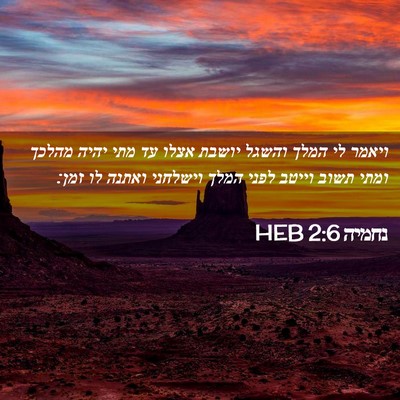 Picture 02 - נחמיה 2:6 HEB - ויאמר לי המלך והשגל יושבת - Bible Verse Picture