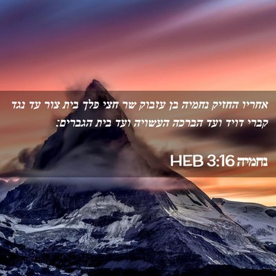 Picture 02 - נחמיה 3:16 HEB - אחריו החזיק נחמיה בן עזבוק - Bible Verse Picture