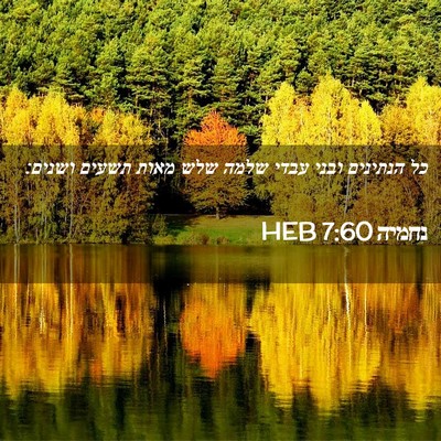 Picture 02 - נחמיה 7:60 HEB - כל הנתינים ובני עבדי שלמה - Bible Verse Picture