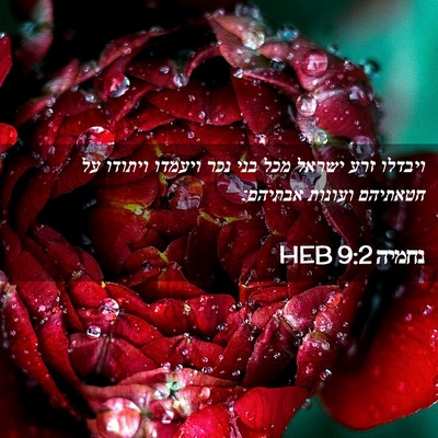 Picture 02 - נחמיה 9:2 HEB - ויבדלו זרע ישראל מכל בני - Bible Verse Picture
