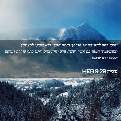 Picture 02 - נחמיה 9:29 HEB - ותעד בהם להשיבם אל תורתך - Bible Verse Picture