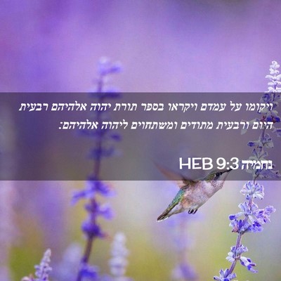Picture 02 - נחמיה 9:3 HEB - ויקומו על עמדם ויקראו בספר - Bible Verse Picture