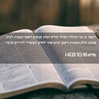 Picture 02 - עזרא 10:16 HEB - ויעשו כן בני הגולה ויבדלו - Bible Verse Picture