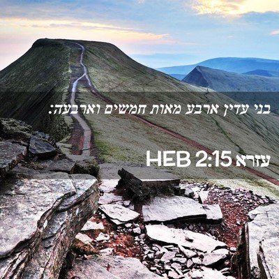 Picture 02 - עזרא 2:15 HEB - בני עדין ארבע מאות חמשים - Bible Verse Picture