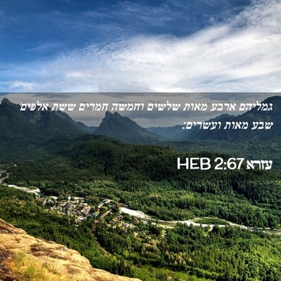 Picture 02 - עזרא 2:67 HEB - גמליהם ארבע מאות שלשים - Bible Verse Picture