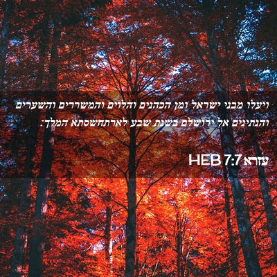 Picture 02 - עזרא 7:7 HEB - ויעלו מבני ישראל ומן - Bible Verse Picture