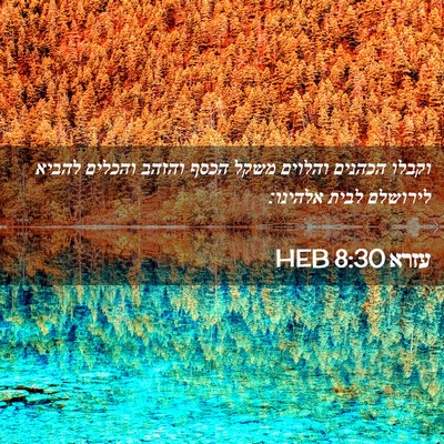 Picture 02 - עזרא 8:30 HEB - וקבלו הכהנים והלוים משקל - Bible Verse Picture