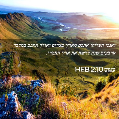 Picture 02 - עמוס 2:10 HEB - ואנכי העליתי אתכם מארץ - Bible Verse Picture