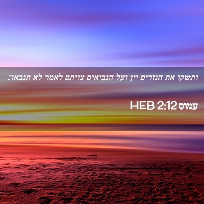 Picture 02 - עמוס 2:12 HEB - ותשקו את הנזרים יין ועל - Bible Verse Picture