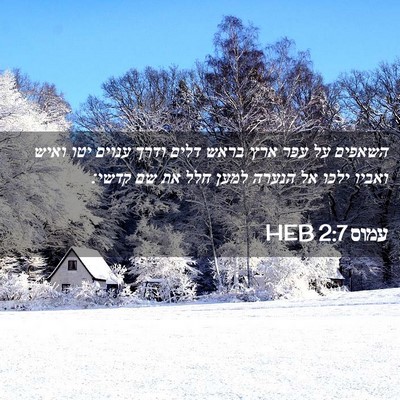 Picture 02 - עמוס 2:7 HEB - השאפים על עפר ארץ בראש דלים - Bible Verse Picture
