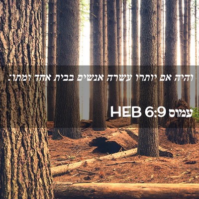 Picture 02 - עמוס 6:9 HEB - והיה אם יותרו עשרה אנשים - Bible Verse Picture