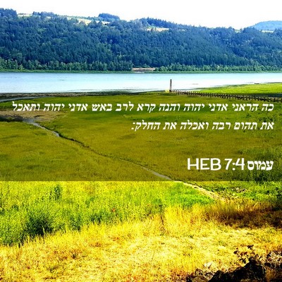 Picture 02 - עמוס 7:4 HEB - כה הראני אדני יהוה והנה קרא - Bible Verse Picture