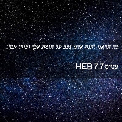 Picture 02 - עמוס 7:7 HEB - כה הראני והנה אדני נצב על - Bible Verse Picture