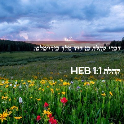 Picture 02 - קהלת 1:1 HEB - דברי קהלת בן דוד מלך - Bible Verse Picture