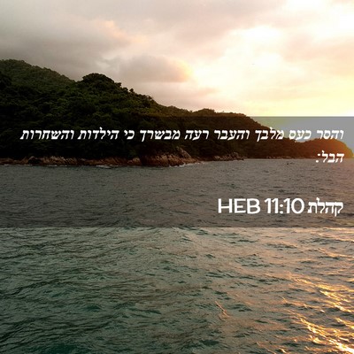 Picture 02 - קהלת 11:10 HEB - והסר כעס מלבך והעבר רעה - Bible Verse Picture