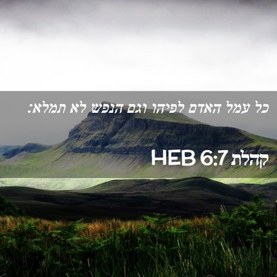 Picture 02 - קהלת 6:7 HEB - כל עמל האדם לפיהו וגם הנפש - Bible Verse Picture