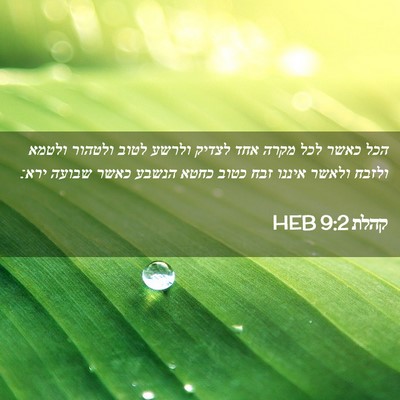 Picture 02 - קהלת 9:2 HEB - הכל כאשר לכל מקרה אחד לצדיק - Bible Verse Picture