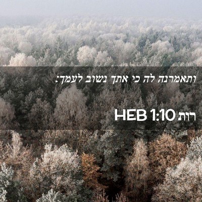 Picture 02 - רות 1:10 HEB - ותאמרנה לה כי אתך נשוב - Bible Verse Picture