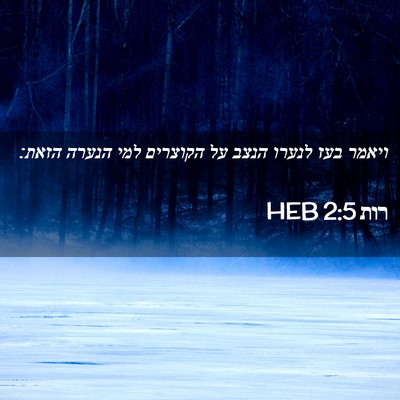 Picture 02 - רות 2:5 HEB - ויאמר בעז לנערו הנצב על - Bible Verse Picture