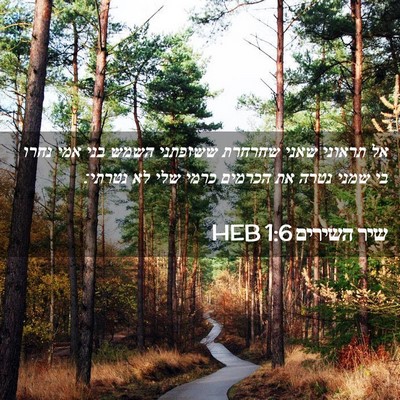 Picture 02 - שיר השירים 1:6 HEB - אל תראוני שאני שחרחרת - Bible Verse Picture