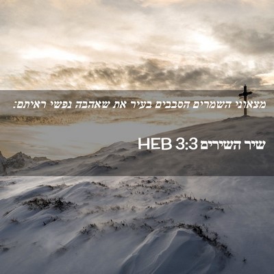 Picture 02 - שיר השירים 3:3 HEB - מצאוני השמרים הסבבים בעיר - Bible Verse Picture